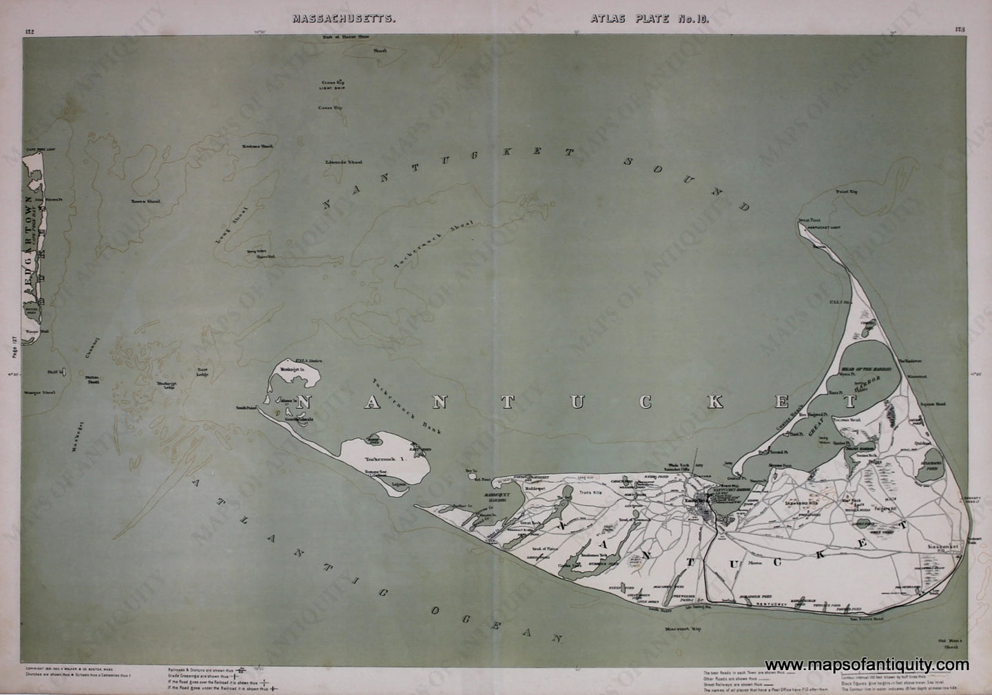 Reproduction-Massachusetts-Atlas-Plate-No.-10.-Nantucket-Walker-1891.---Reproduction-Reproductions-Cape-Cod-and-Islands-Reproduction-Walker-Maps-Of-Antiquity