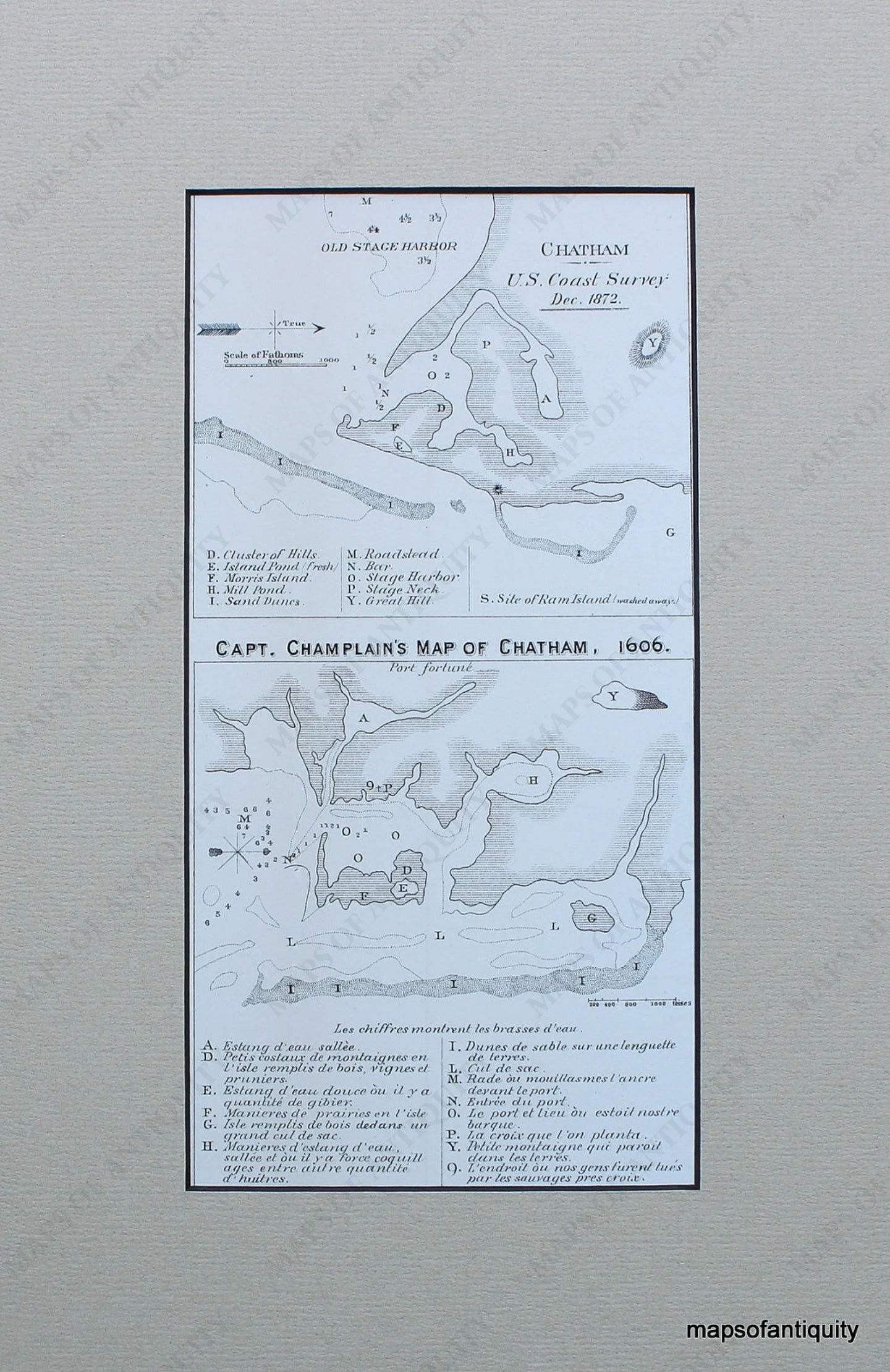 Reproduction-Comparative-Map-of-Monomoy.----Reproduction---Reproductions-Cape-Cod-and-Islands-Reproduction--Maps-Of-Antiquity