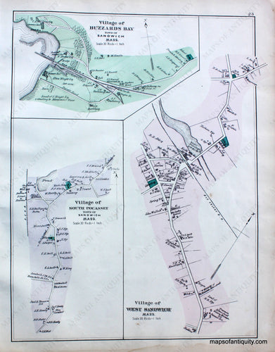 Reproduction-Buzzards-Bay-South-Pocasset-West-Sandwich-p.-23-Town-and-Village-Maps-Atlas-of-Barnstable-County-Walker-1880.---Reproduction-Reproductions-Cape-Cod-and-Islands-Reproduction--Maps-Of-Antiquity