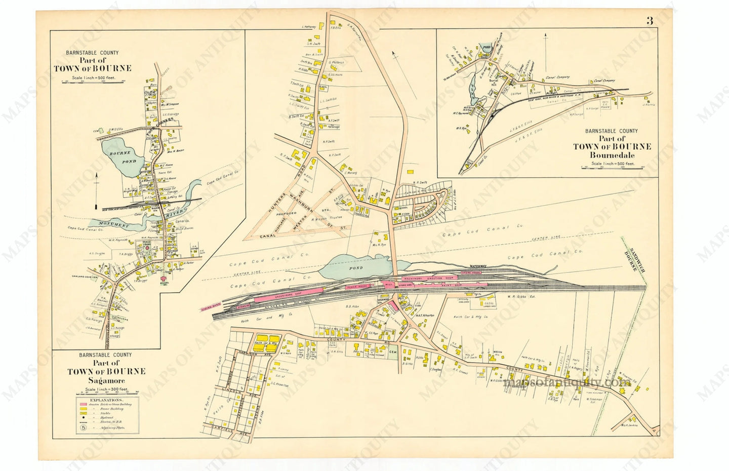 Reproduction-Bourne-Sagamore-Bournedale-p.-3---Town-and-Village-Maps-Atlas-of-Barnstable-County-Walker-1906.-Bourne-Sagamore-Bournedale-p.-3---Reproduction---Reproductions-Cape-Cod-and-Islands-Reproduction--Maps-Of-Antiquity