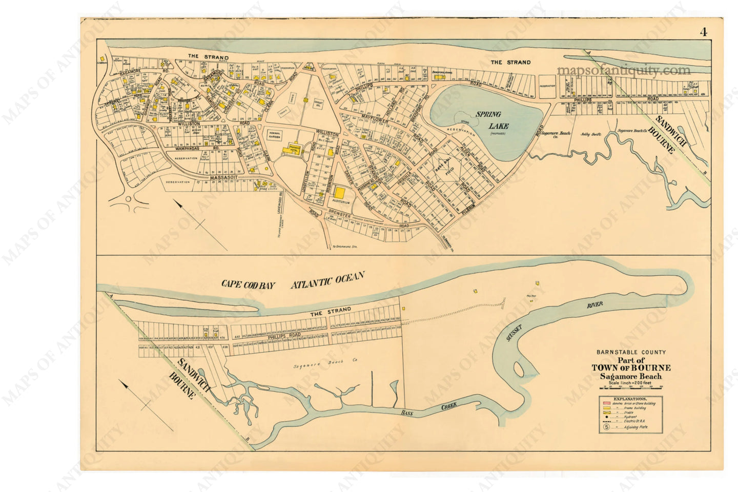 Reproduction-Bourne-Sagamore-Beach-p.-4---Town-and-Village-Maps-Atlas-of-Barnstable-County-Walker-1906.----Reproduction---Reproductions-Cape-Cod-and-Islands-Reproduction--Maps-Of-Antiquity