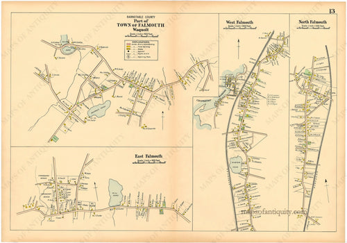 Reproduction-Falmouth-Waquoit-East-Falmouth-West-Falmouth-North-Falmouth-p.-13---Town-and-Village-Maps-Atlas-of-Barnstable-County-Walker-1906.----Reproduction---Reproductions-Cape-Cod-and-Islands-Reproduction--Maps-Of-Antiquity