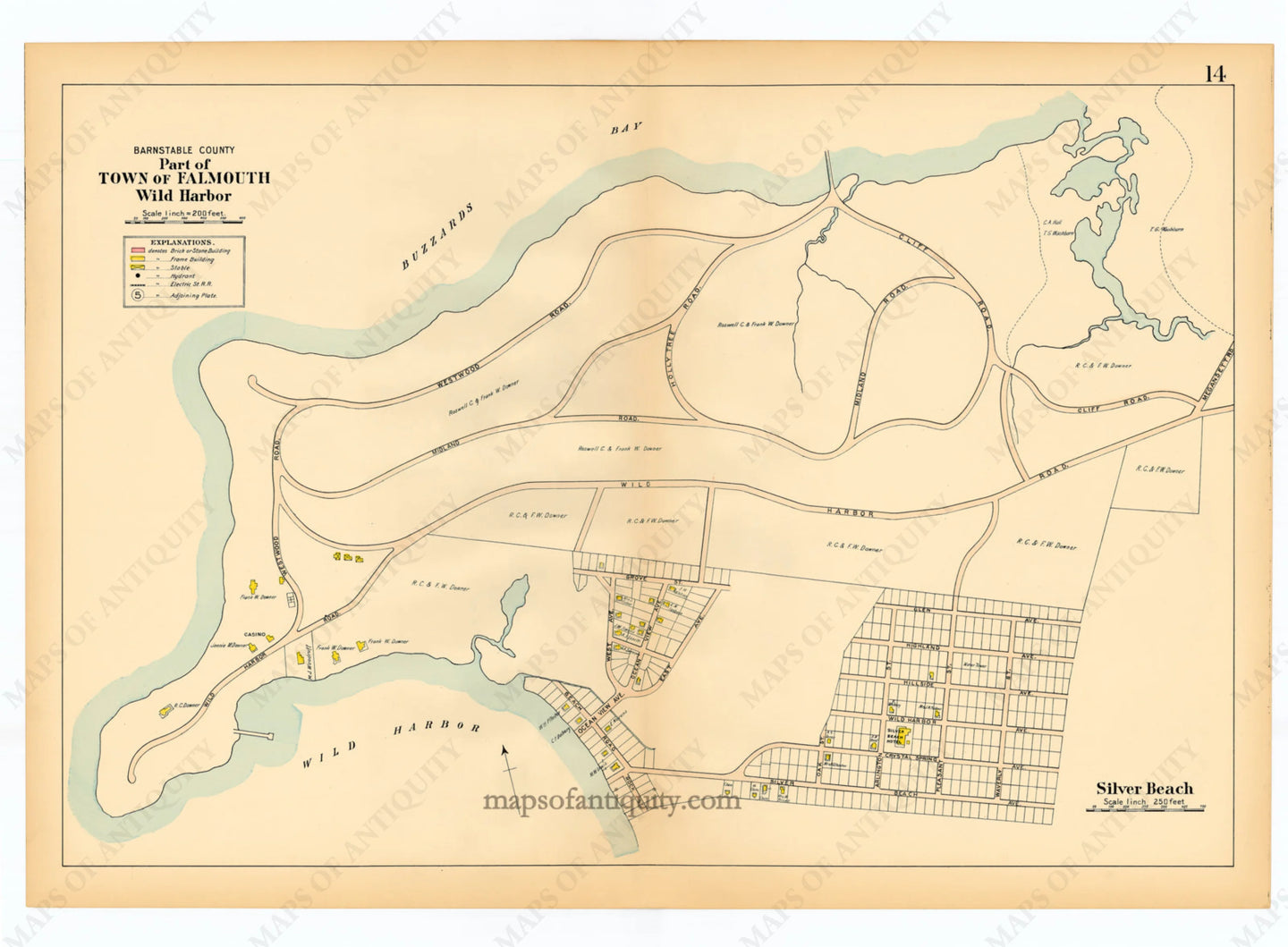 Reproduction-Falmouth-Wild-Harbor-Silver-Beach-p.-14---Town-and-Village-Maps-Atlas-of-Barnstable-County-Walker-1906.----Reproduction---Reproductions-Cape-Cod-and-Islands-Reproduction--Maps-Of-Antiquity