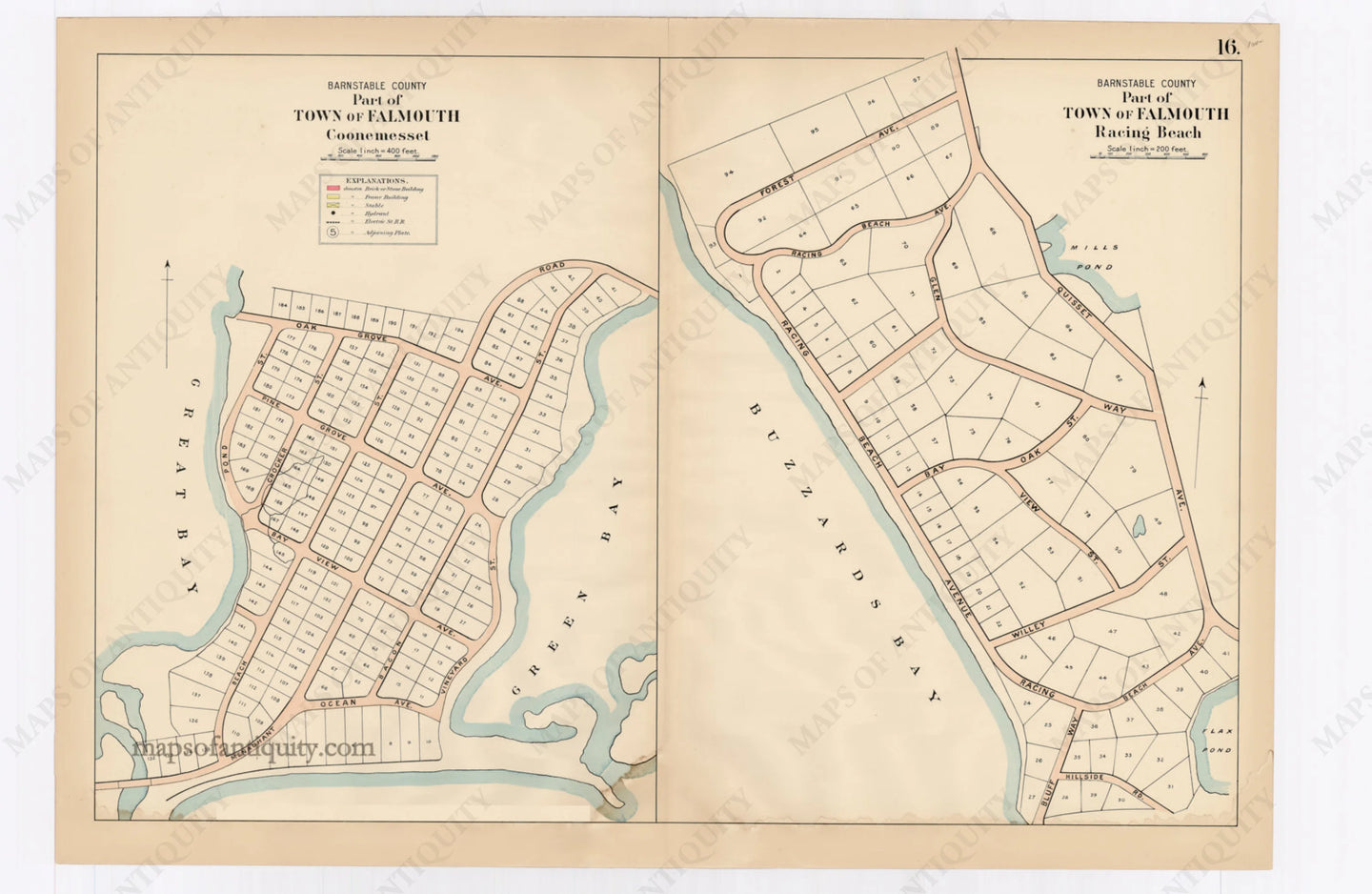 Reproduction-Falmouth-Coonemesset-Racing-Beach-p.-16---Town-and-Village-Maps-Atlas-of-Barnstable-County-Walker-1906.----Reproduction---Reproductions-Cape-Cod-and-Islands-Reproduction--Maps-Of-Antiquity