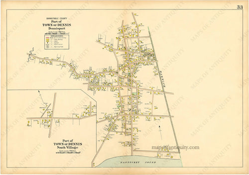 Reproduction-Dennisport-South-Village-p.-33.---Town-and-Village-Maps-Atlas-of-Barnstable-County-Walker-1906.----Reproduction---Reproductions-Cape-Cod-and-Islands-Reproduction--Maps-Of-Antiquity