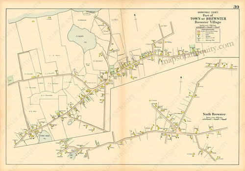 Reproduction-Brewster-Village-North-Brewster-p.-39.---Town-and-Village-Maps-Atlas-of-Barnstable-County-Walker-1906.----Reproduction---Reproductions-Cape-Cod-and-Islands-Reproduction--Maps-Of-Antiquity