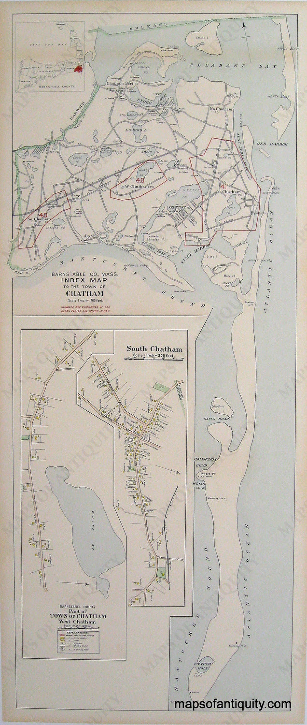 Reproduction-Index-Map-to-the-Town-of-Chatham-South-Chatham-West-Chatham---Reproduction---Reproduction-Cape-Cod-and-Islands-Reproduction--Maps-Of-Antiquity