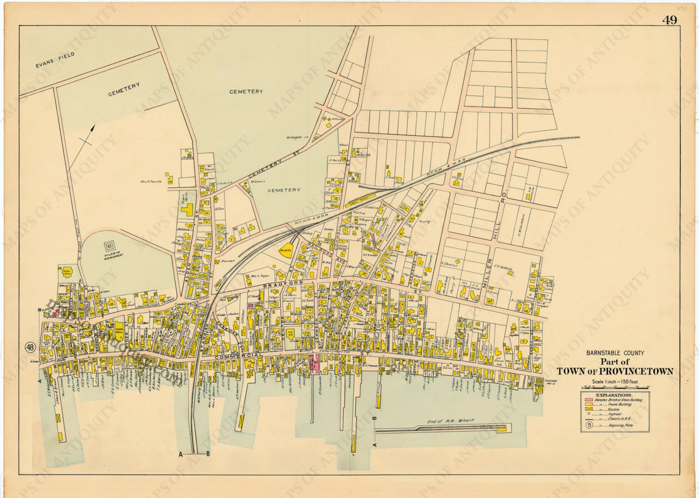 Reproduction-Part-of-the-Town-of-Provincetown-p.-49---Town-and-Village-Maps-Atlas-of-Barnstable-County-Walker-1906.----Reproduction---Reproductions-Cape-Cod-and-Islands-Reproduction--Maps-Of-Antiquity