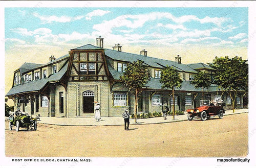 Reproduction-of-Antique-Postcard-Post-Office-Block-Chatham-Mass.----Reproduction---Antique-Postcard-Reproduction-Chatham-1900-1925-Various-Maps-Of-Antiquity