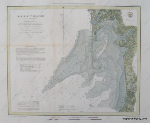 Reproduction-Hand-Colored-Wellfleet-Harbor-Massachusetts---Reproduction---Reproduction-Cape-Cod-and-Islands---U.S.-Coast-Survey-Maps-Of-Antiquity