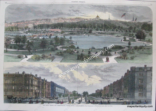 Reproduction-The-Public-Garden-and-Commonwealth-Avenue-Boston-Massachusetts-Colored-Reproduction-Reproduction-Boston--Reproduction-Maps-Of-Antiquity