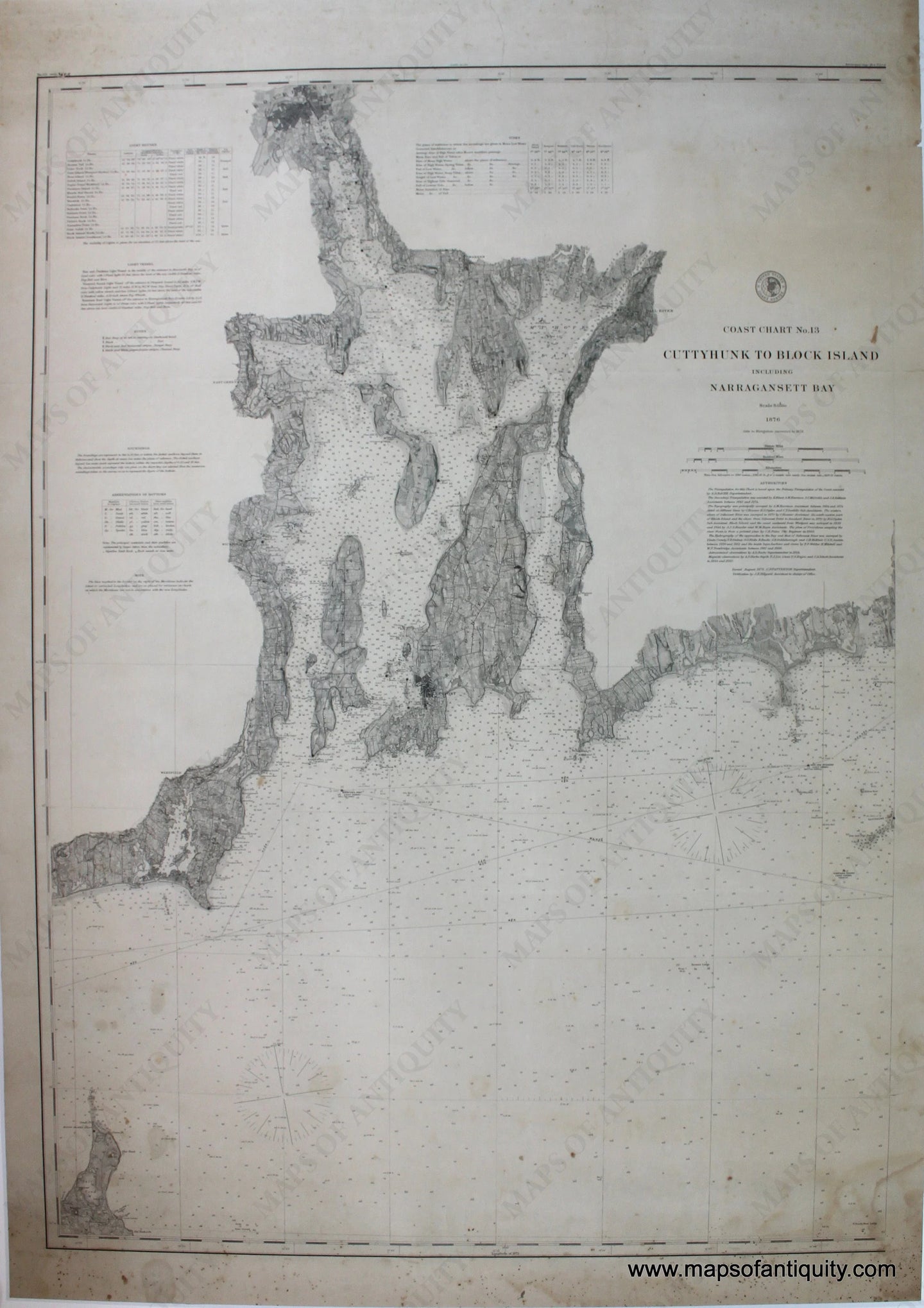 Reproduction-Antique-Map-Coast-Chart-113-Cuttyhunk-Block-Island-Narragansett-Bay