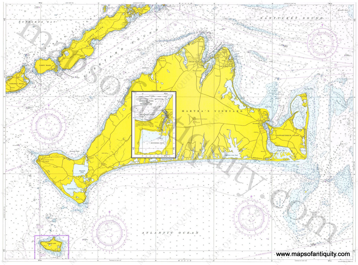 High-Quality-Reproduction-Martha's-Vineyard-Showing-Menemsha-Pond-(Reproduction)-Reproductions-Martha's-Vineyard-Repro's--Reproduction-Maps-Of-Antiquity