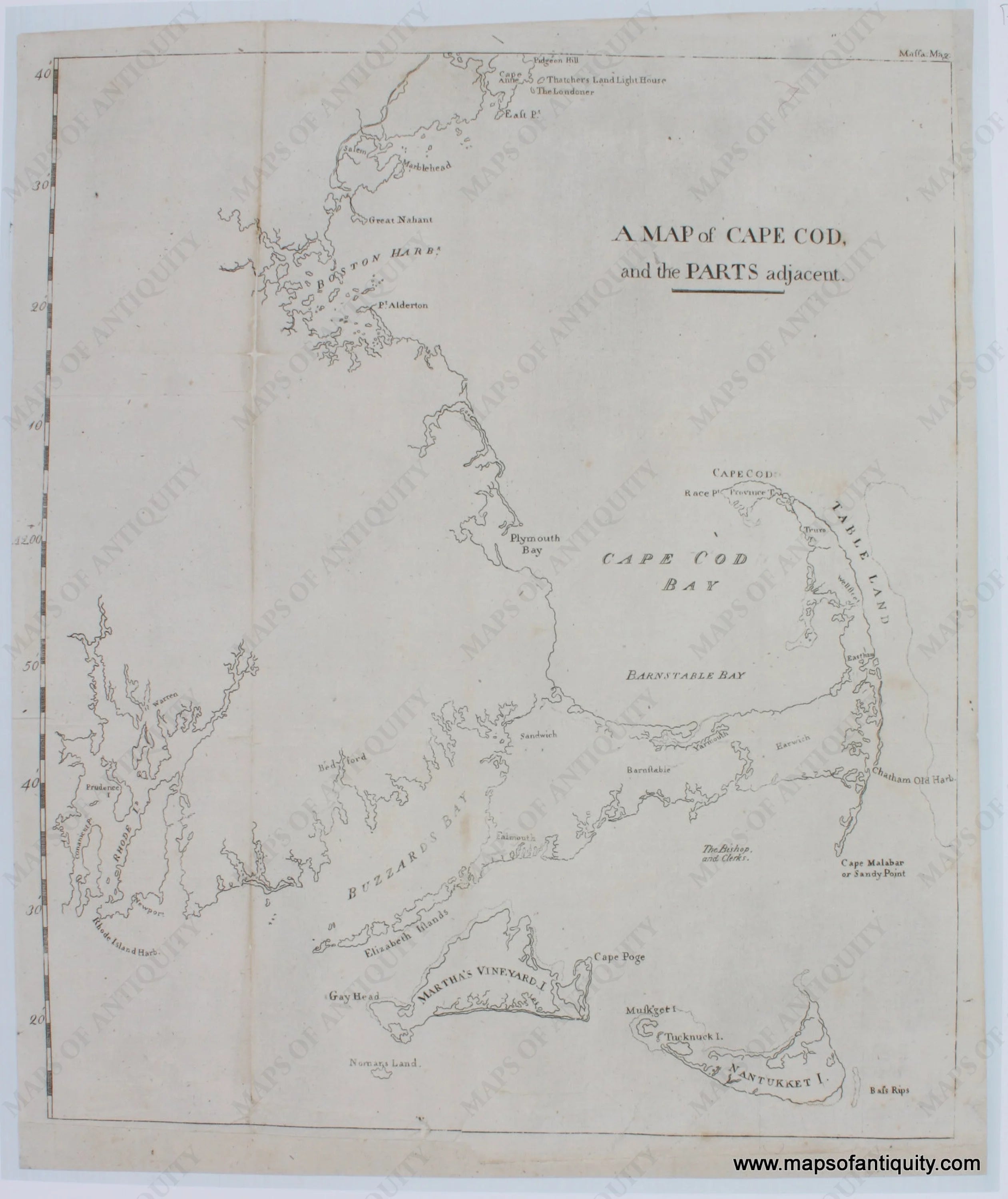 A Map of Cape Cod and the Parts adjacent.- Reproduction Map – Maps of ...