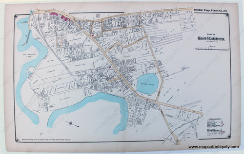 Reproduction-Part-of-Sag-Harbor-Plate-No.-26-Long-Island-Reproduction-E.-Belcher-Hyde-New-York-1800s-19th-century-Maps-of-Antiquity