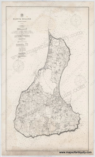 Reproduction-Antique-Nautical-Chart-Block-Island-Rhode-Island-1900-USC&GS-US-Coast-and-Geodetic-Survey-Rhode-Island-1900s-20th-century-Maps-of-Antiquity