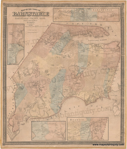 Reproduction-Map-of-the-Town-of-Barnstable-Barnstable-County-Mass.-Reproduction-Cape-Cod-Towns-1800s-19th-century-Maps-of-Antiquity