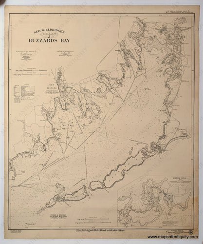 High-Quality-Giclee-Reproduction-Eldridge's-Chart-J-Buzzards-Bay---Reproduction-Reproductions-Cape-Cod-&-Islands--Reproduction-Maps-Of-Antiquity-1800s-19th-century