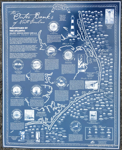 Modern-Print-Shipwrecks-of-the-Outer-Banks-North-Carolina-Map-Shipwreck-Maps-Of-Antiquity