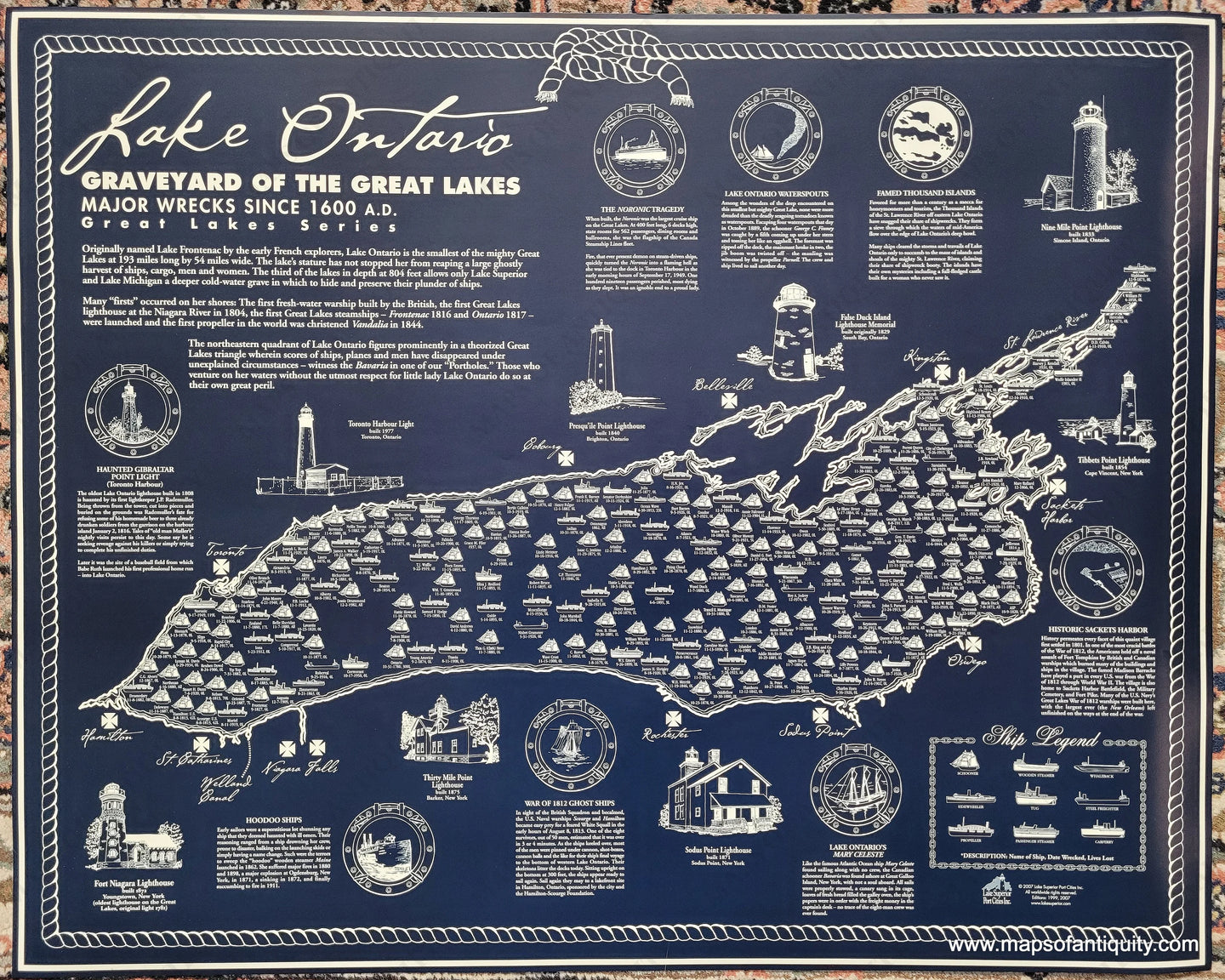 Modern-Print-Shipwrecks-of-Lake-Ontario-map-shipwreck--Maps-Of-Antiquity