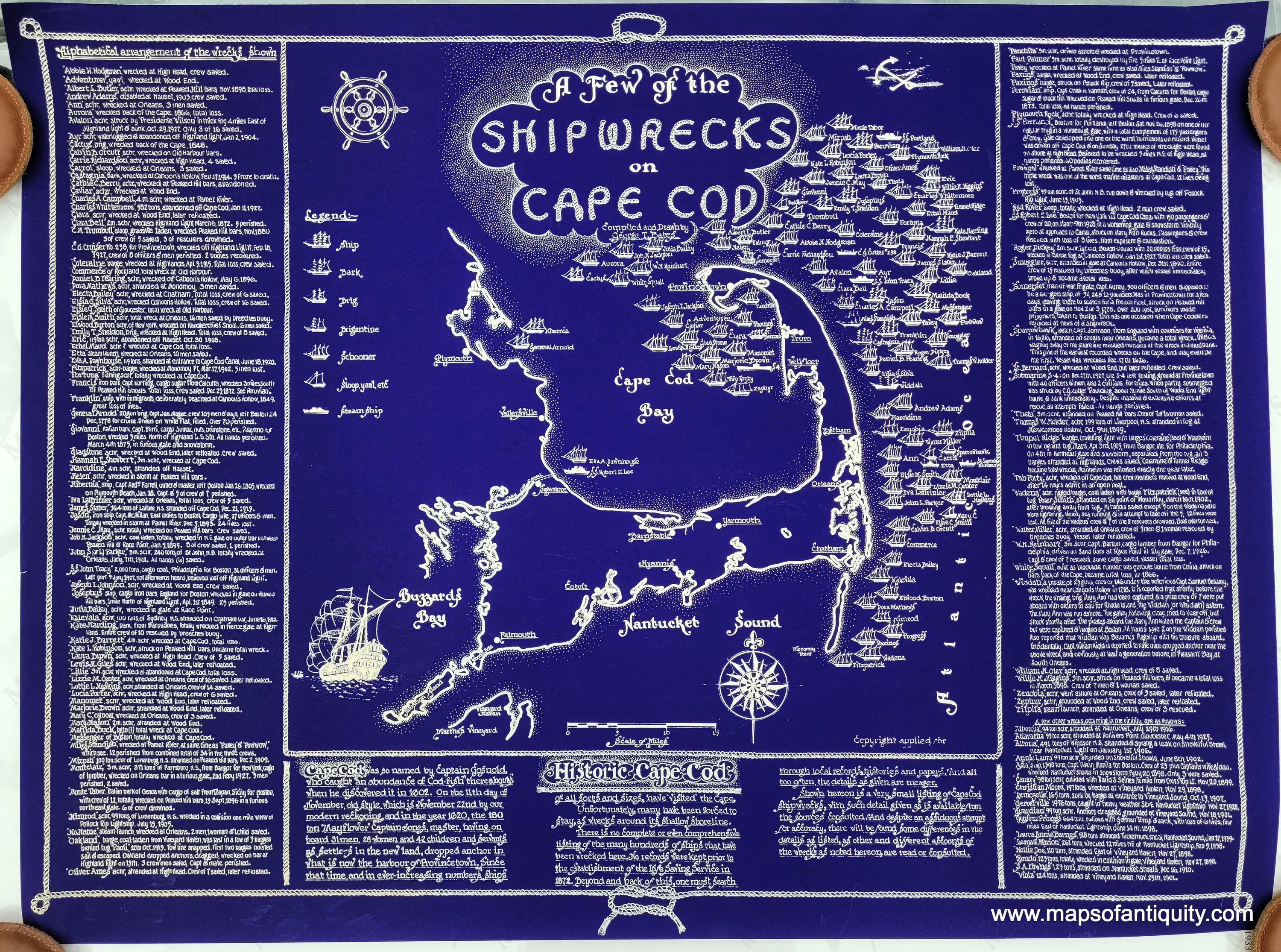A Few of the Shipwrecks on Cape Cod - Reproduction Map – Maps of Antiquity