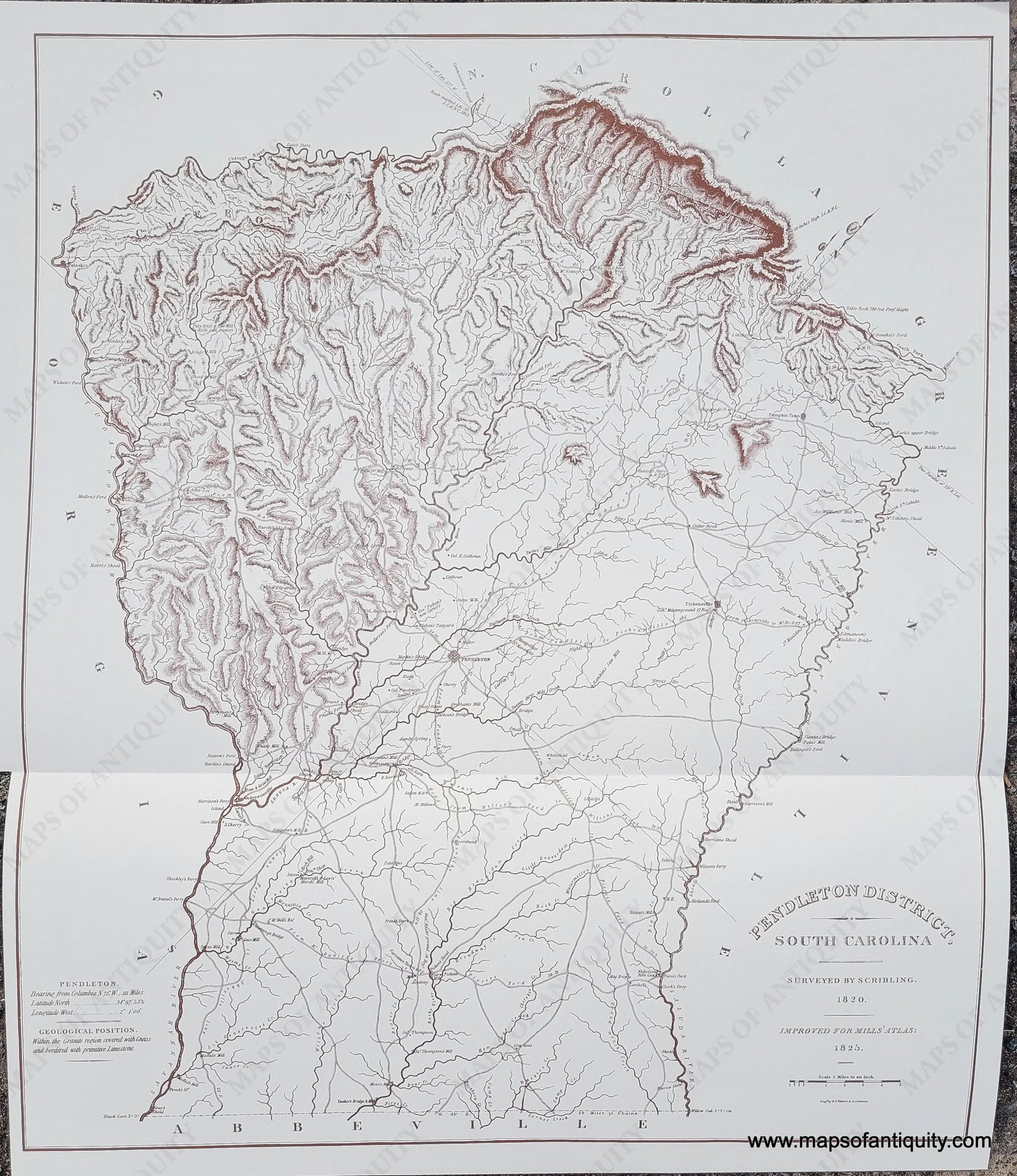 Reproduction-Pendleton District, South Carolina-1825 / 1979--Maps-Of-Antiquity