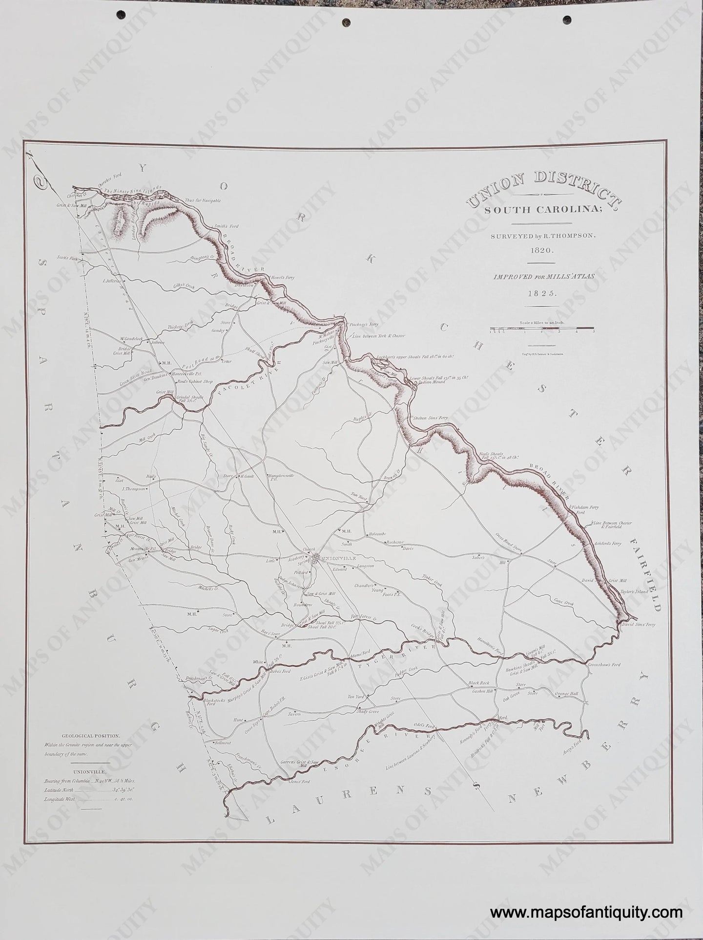 Reproduction-Union District, South Carolina-1825 / 1979--Maps-Of-Antiquity