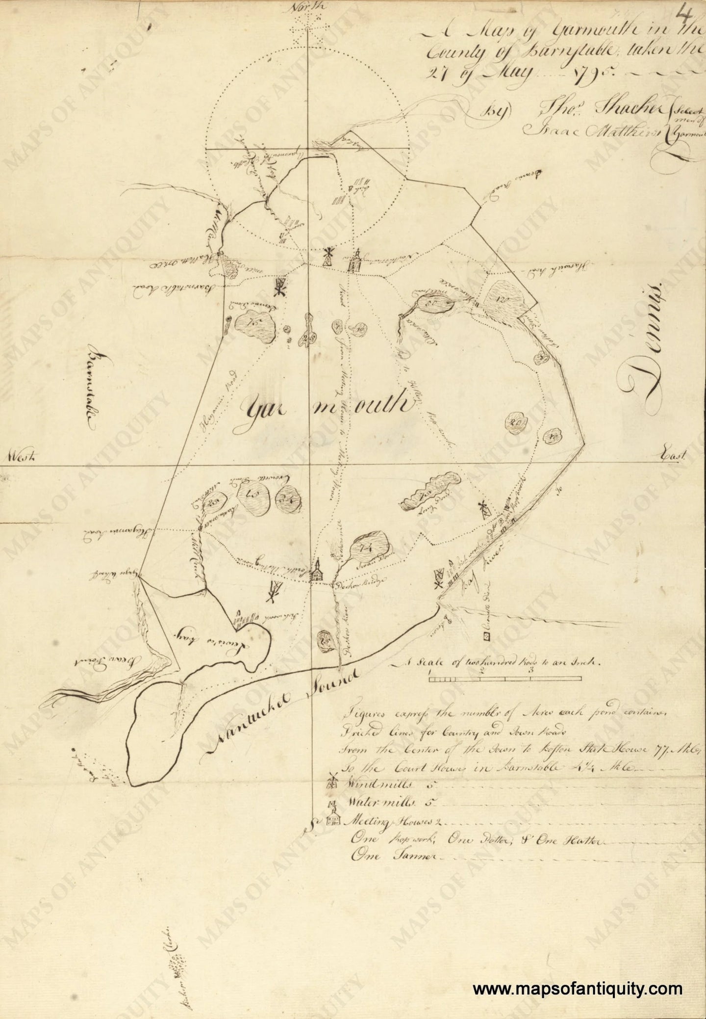 High-Quality-Giclee-Reproduction-A-Map-of-Yarmouth-in-the-County-of-Barnstable-taken-the-27th-of-May---1795---Maps-Of-Antiquity