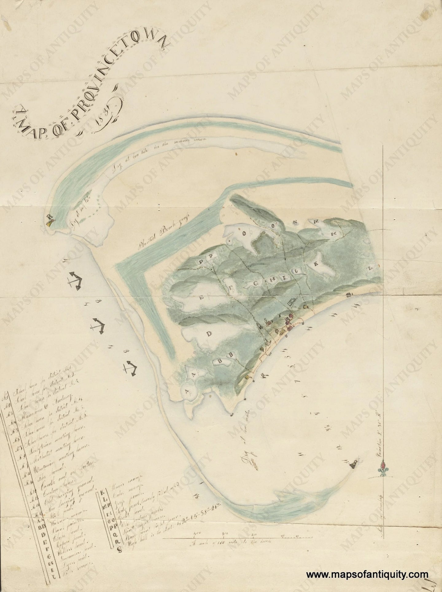 High-Quality-Giclee-Reproduction-Map-of-Provincetown-Massachusetts-1831-Maps-Of-Antiquity