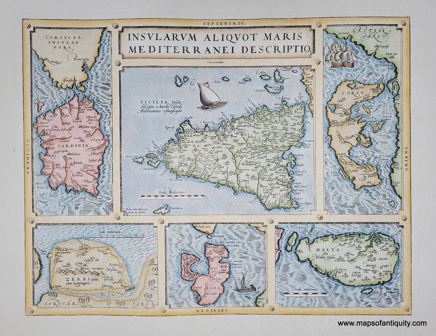 Digitally-Engraved-Specialty-Reproduction-Islands-of-the-Mediterranean---Insularum-Aliquot-Maris-Mediterranei-Descriptio--Reproduction-Maps-Of-Antiquity