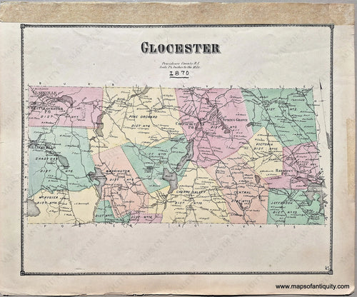 Antique-Hand-Colored-Map-Gloucester-Rhode-Island-Rhode-Island--1870-Beers-Maps-Of-Antiquity