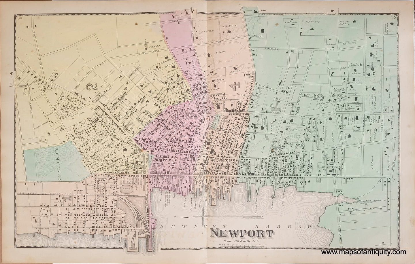 1870 - Newport (Newport Center) - Antique Map