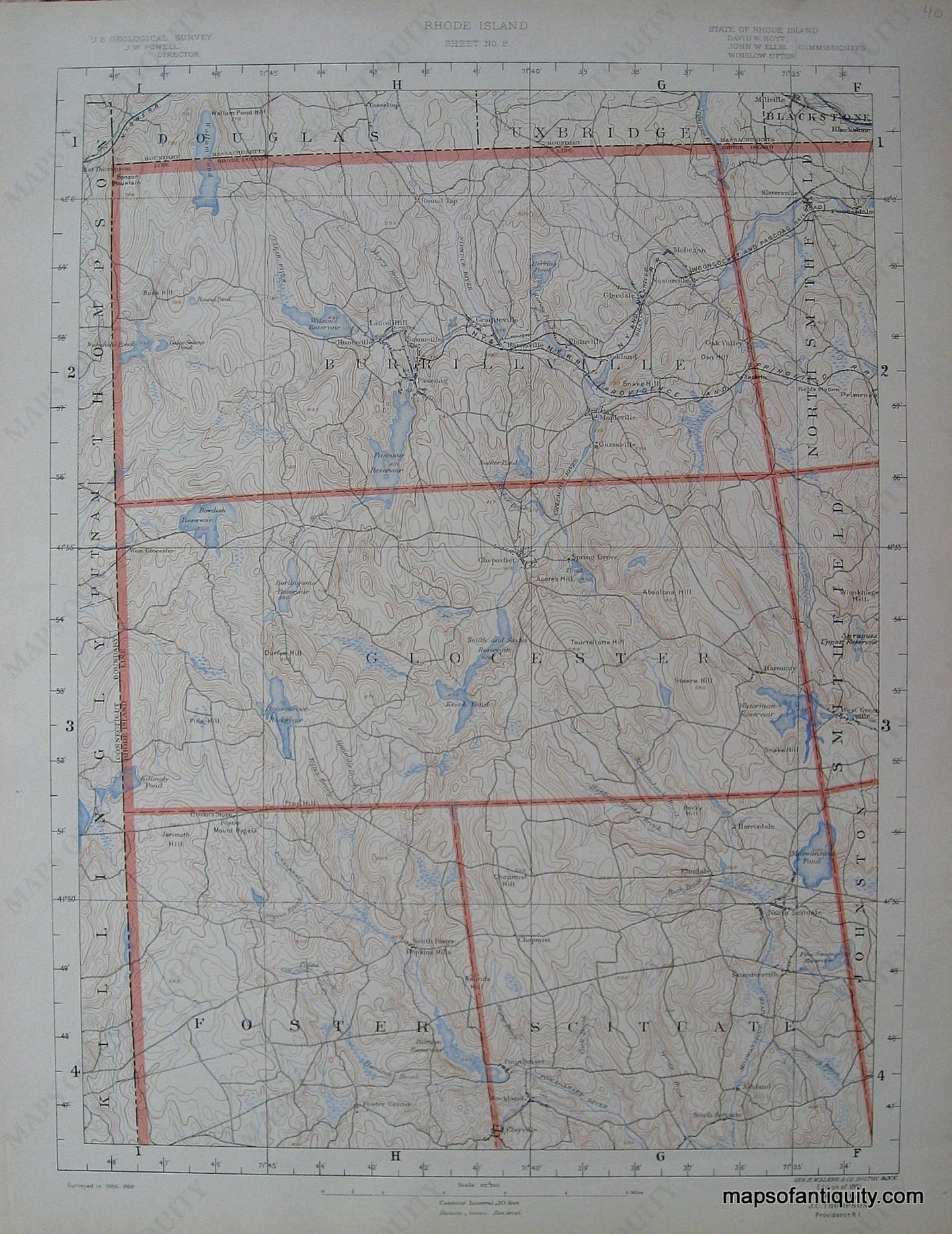 Topographical-Map-RI-Sheet-No.-2-antique-topo-map-United-States-Rhode-Island-1891-USGS-Maps-Of-Antiquity