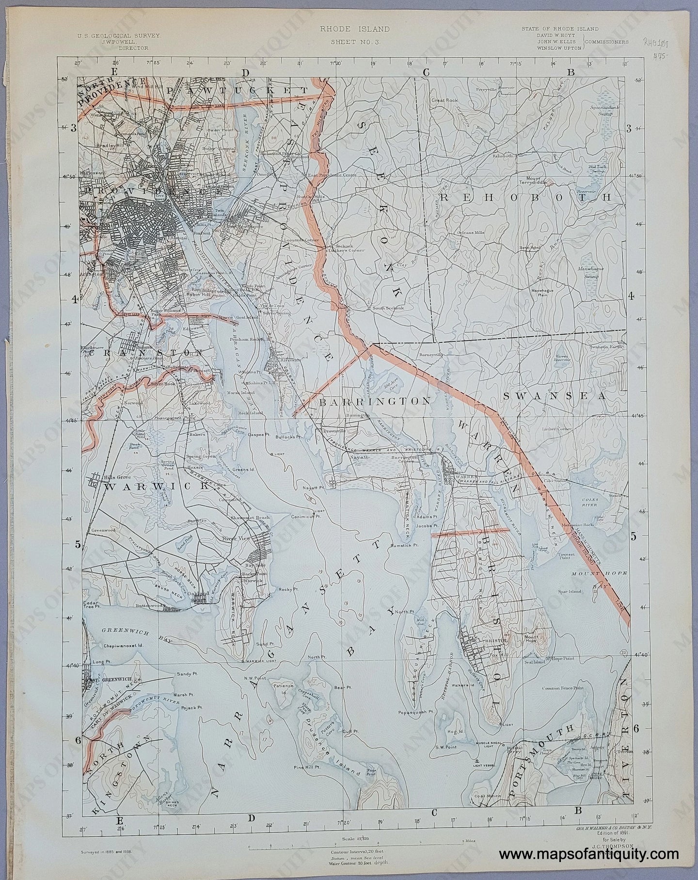 Antique Topographical-Map-RI-Sheet-No.-3-antique-topo-map-Providence-United-States-Rhode-Island-1891-USGS-Maps-Of-Antiquity