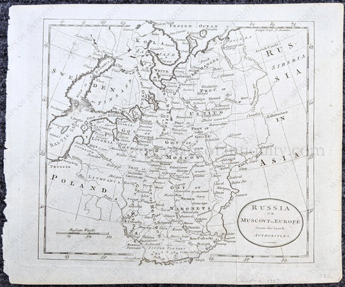 Genuine-Antique-Map-Russia-or-Muscovy-in-Europe-from-the-latest-Authorities.-Europe-Russia-in-Europe-1787-Guthrie-Maps-Of-Antiquity-1800s-19th-century