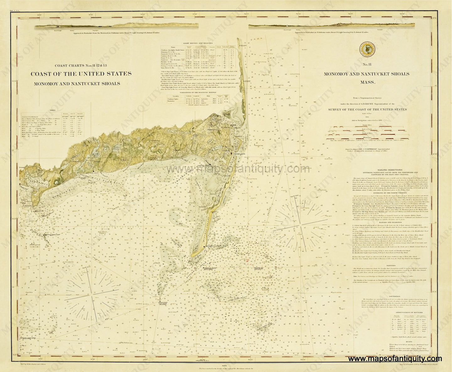 Chatham and Monomoy Sailing Chart Reproduction Maps of Antiquity