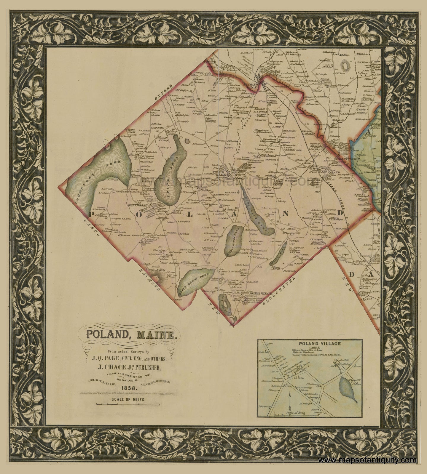 Poland, Maine in 1858 - Reproduction