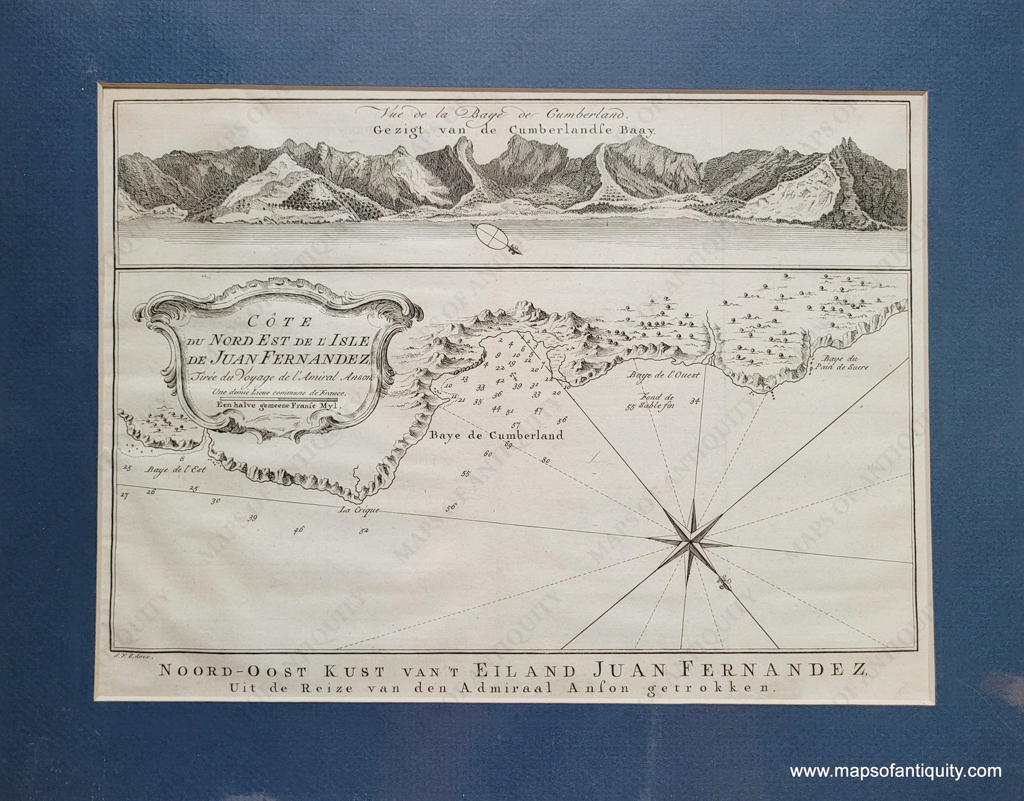 Genuine-Antique-Map-Robinson-Crusoe-Island---Cote-du-Nord-Est-de-LIsle-de-Juan-Fernandez-1757-Prevost-Maps-Of-Antiquity