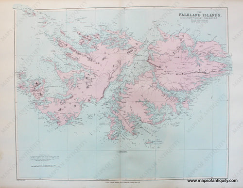 Antique-Hand-Colored-Map-The-Falkland-Islands-Surveyed-by-Capt.-Robert-Fitz-Roy-R.N.-South-America--1894-Stanford-Maps-Of-Antiquity