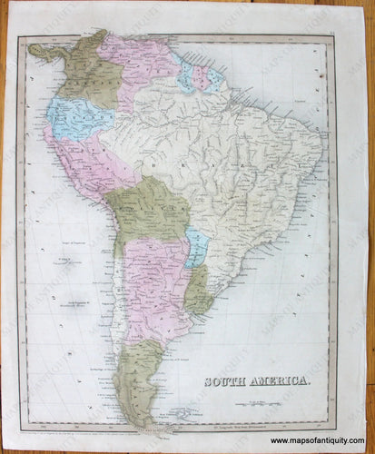 Antique-Hand-Colored-Map-South-America.-Caribbean-&-Latin-America-South-America-c.1841-Goodrich-Maps-Of-Antiquity