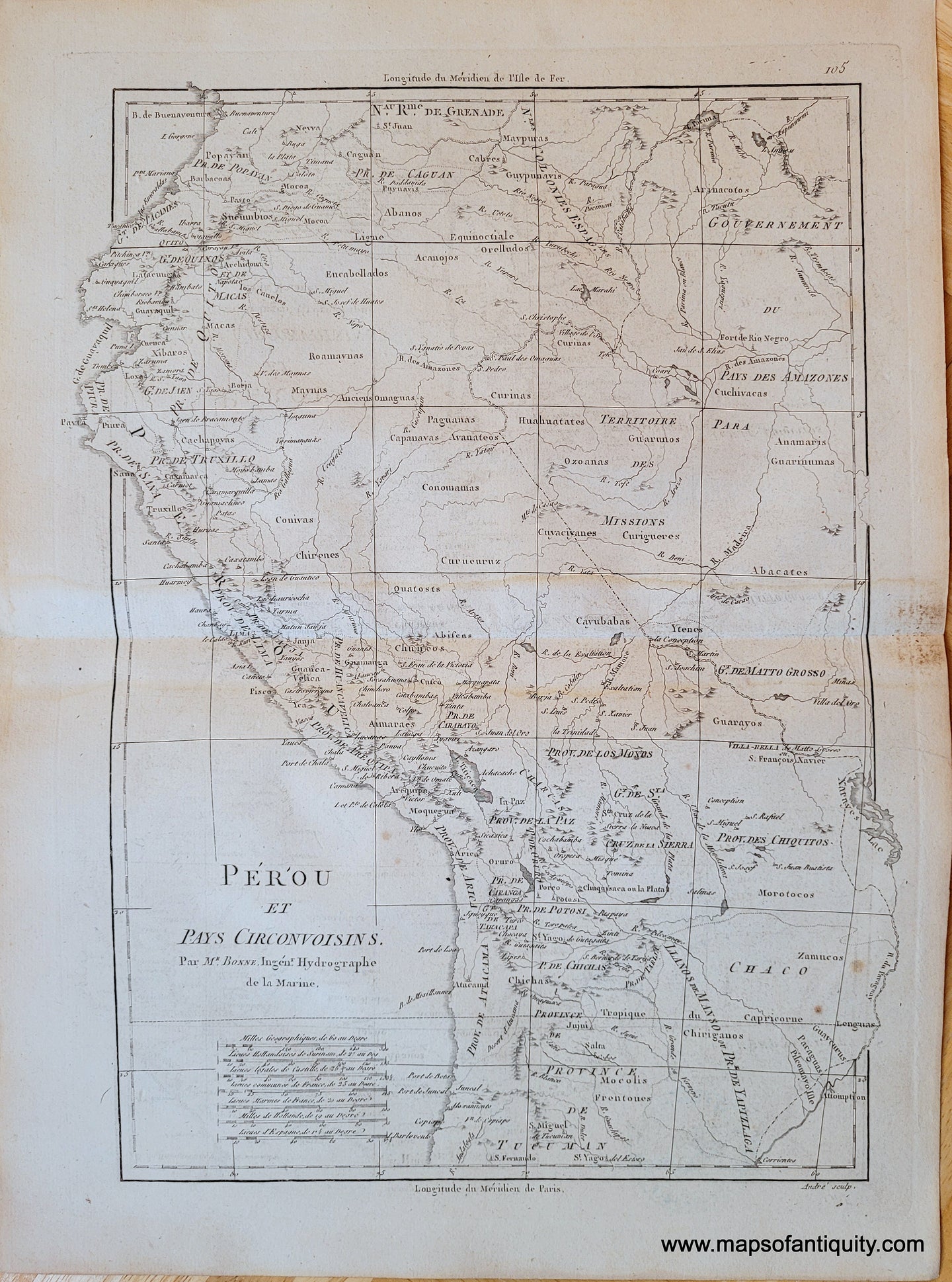 1787 - Perou et Pays Circonvoisins. - Antique Map