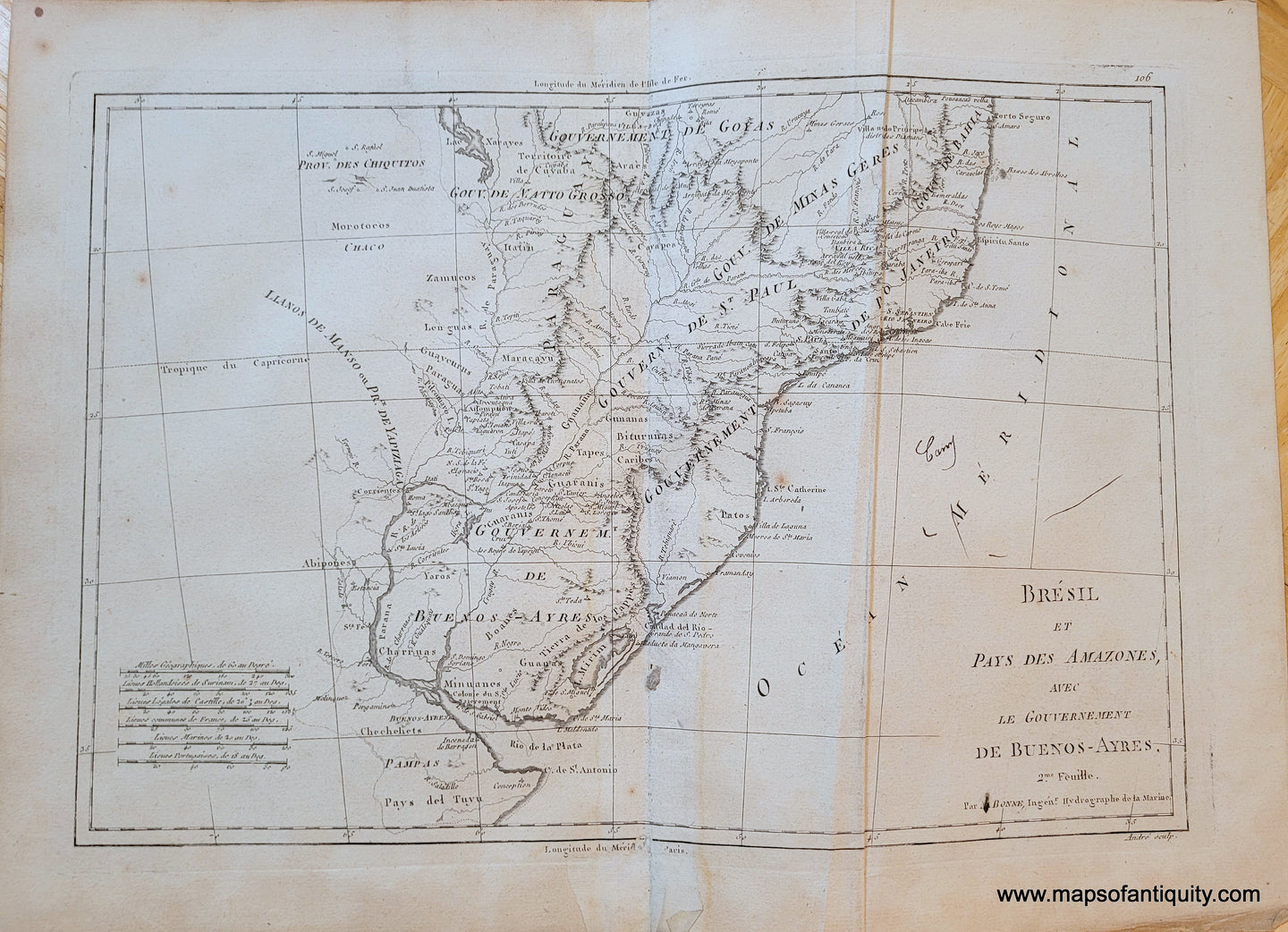 1787 - Bresil et Pays des Amazones, avec le Gouvernement de Buenos-Ayres. 2nd sheet - Antique Map