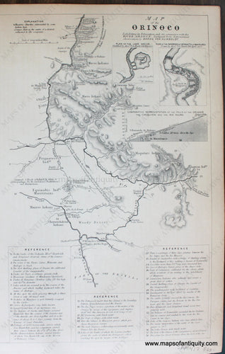 Genuine-Antique-Print-Map-of-the-Orinoco-Exhibiting-its-Bifurcation-and-its-connexion-with-the-River-Amazon.-Designed-from-Astronomical-observations-by-Baron-Von-Humboldt-South-America--1850-Petermann-/-Orr-/-Dower-Maps-Of-Antiquity-1800s-19th-century