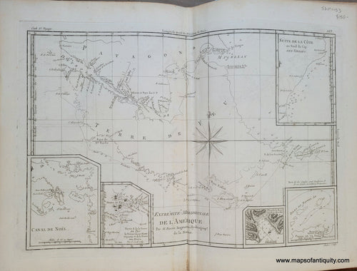 Genuine-Antique-Map-Tierra-del-Fuego---Extremite-Meridionale-de-lAmerique-1788-Bonne-Desmarest-Maps-Of-Antiquity