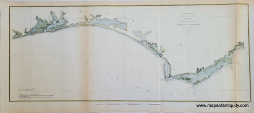 Hand-Colored-Antique-Coastal-Chart-Sketch-G-Showing-the-Progress-of-the-Survey-in-Section-VII-From-1849-to-1853-Florida-Antique-Nautical-Charts-1853-U.S.-Coast-Survey-Maps-Of-Antiquity