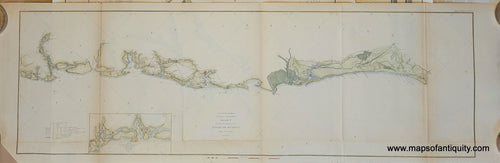 Antique-Map-South-Carolina-Bull's-Bulls-Bay-Charleston-Sketch-E-Survey-of-Section-V-1855-United-States-Coast-Survey-Coastal-Report-Chart
