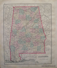 Load image into Gallery viewer, 1876 - Florida Georgia Alabama Antique Map Genuine Hand-Colored
