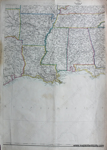 Antique-Hand-Colored-Map-South-Central-United-States-United-States-South-General-1863-Ettling/Weekly-Dispatch-Maps-Of-Antiquity