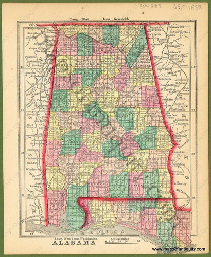 Antique-Hand-Colored-Map-Alabama-United-States-South-1858-Diamond-Maps-Of-Antiquity