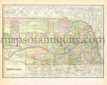 Load image into Gallery viewer, 1894 - Arkansas Verso: Nebraska Antique Map Genuine Printed-Color
